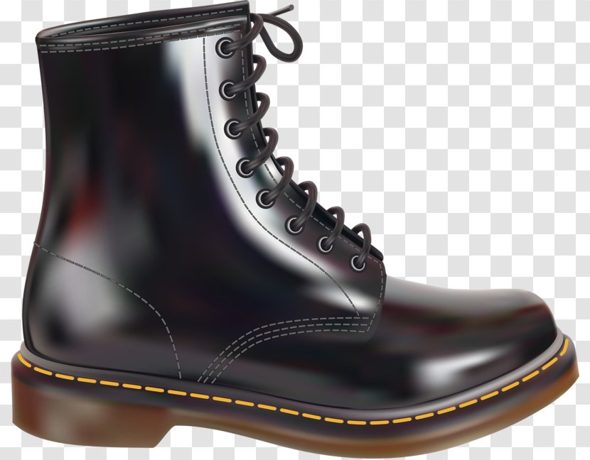 Boot Shoe Leather Royalty-free - Walking - Black Shoes Transparent PNG