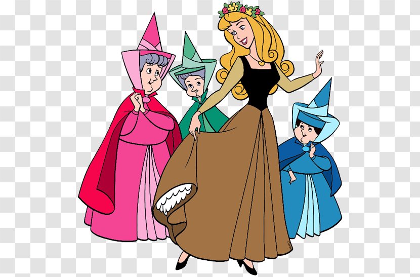Princess Aurora Flora, Fauna, And Merryweather The Walt Disney Company Clip Art - Character - Friendship Transparent PNG