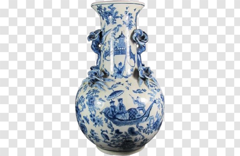 Vase Blue And White Pottery Ceramic Cobalt Jug - Artifact Transparent PNG