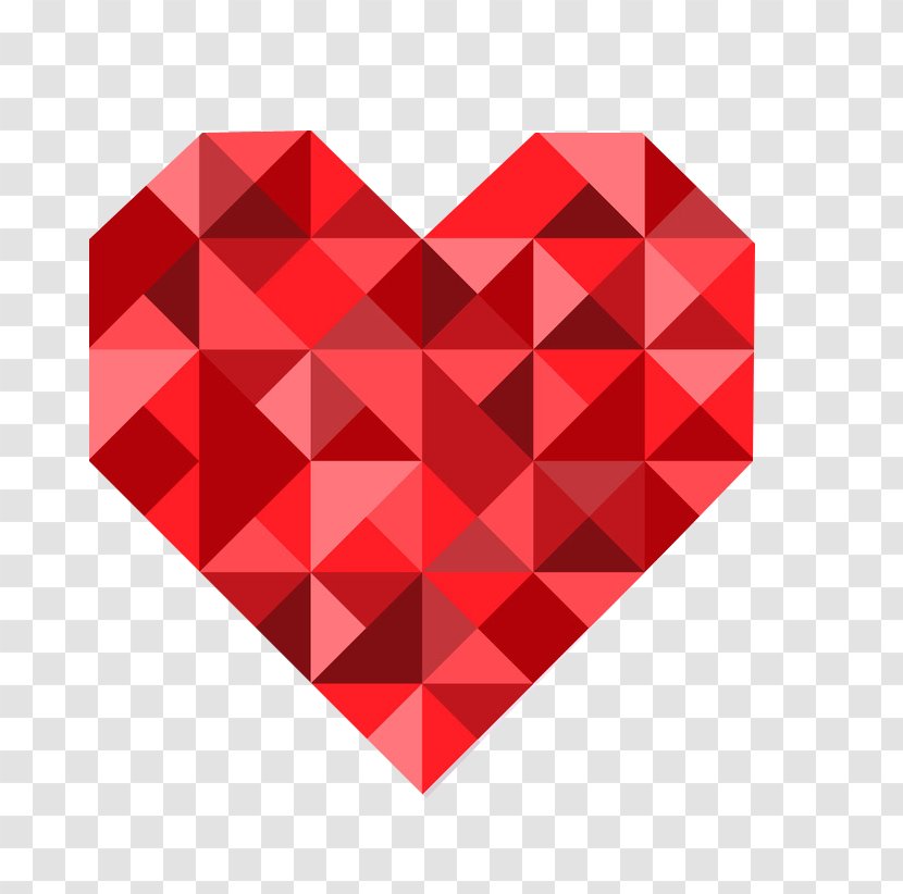 Valentines Day Geometry Heart Pattern - Valentine's Love Transparent PNG