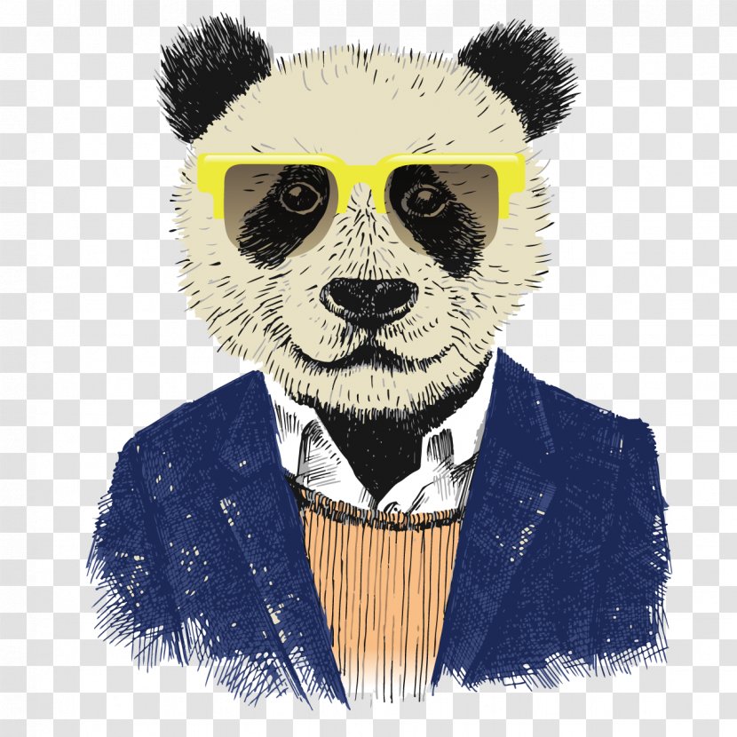 Giant Panda Hipster Drawing Illustration - Shutterstock - Mr. Cartoon Transparent PNG