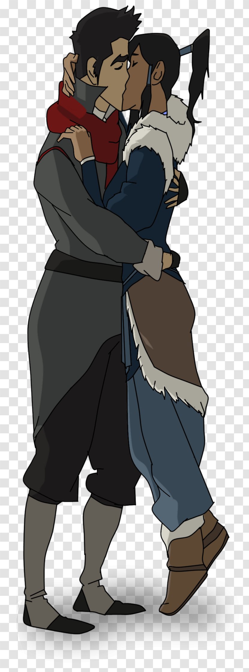 Mako Korra Bolin Kiss Asami Sato - Watercolor Transparent PNG