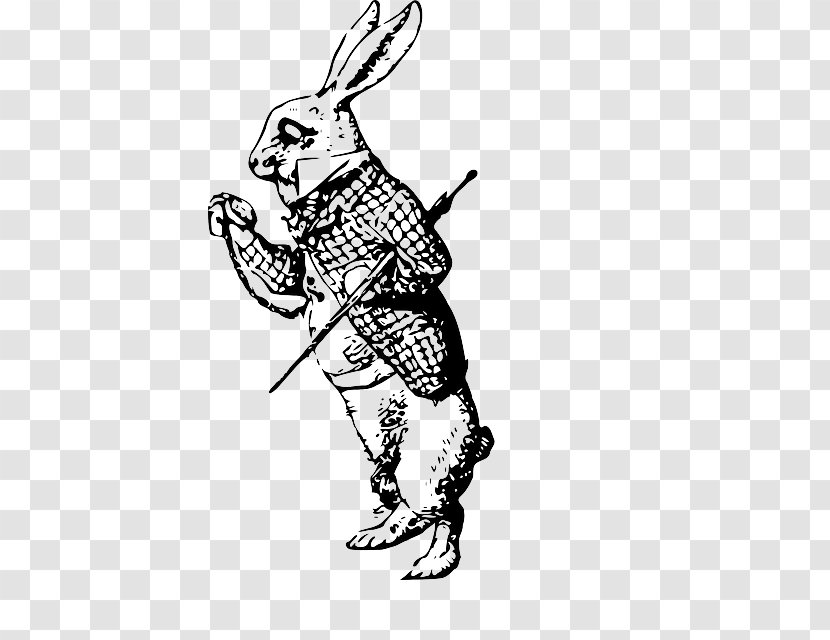 White Rabbit Alice's Adventures In Wonderland Drawing Line Art Clip - Flower - European Vine Man Transparent PNG