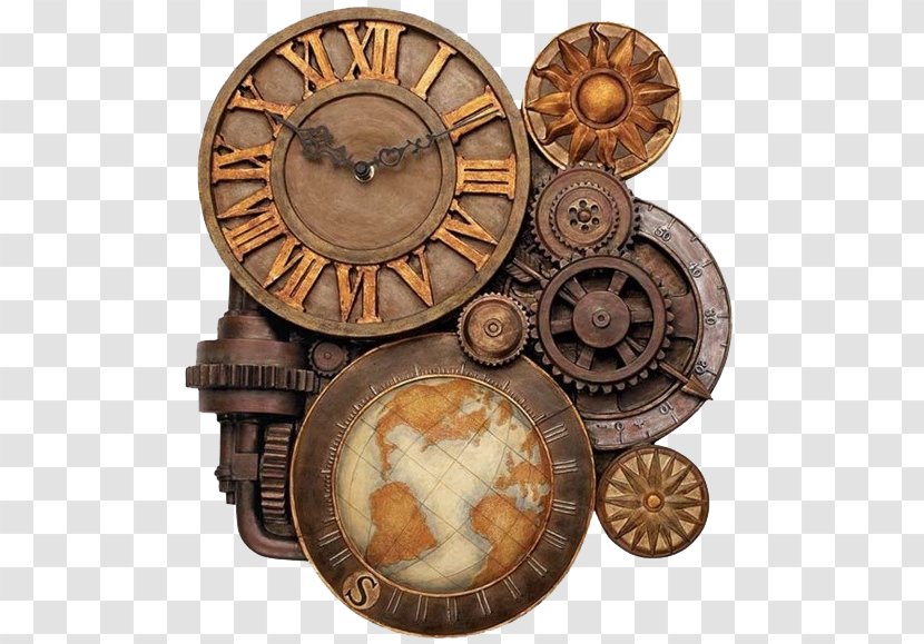 Steampunk Fashion Gear Clockwork - Retro Style - Beautifully Western Clock Transparent PNG