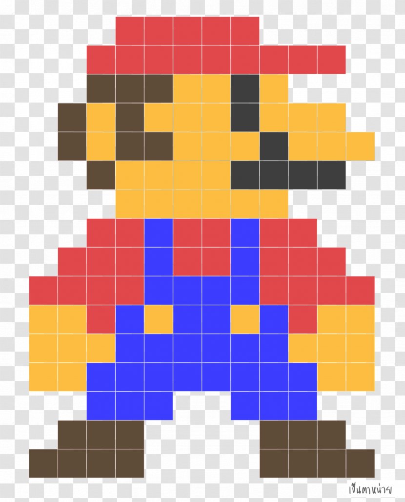 Luigi Mario Bros. Super World Pixel Art - Red Transparent PNG