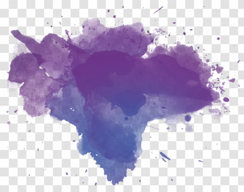 Watercolor Painting Blue Violet Purple Stain - Color Transparent PNG