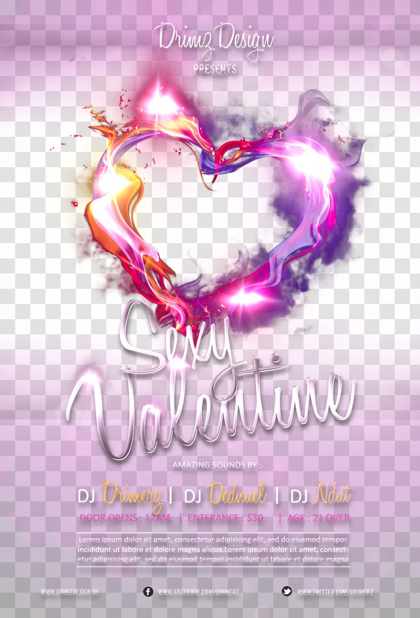 Valentine's Day Heart White - Text - Posters Transparent PNG