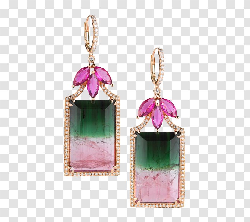 Earring Jewellery Tourmaline Diamond - Square Emerald Earrings Transparent PNG