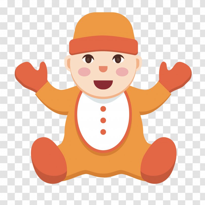 Infant Illustration - Hand - Orange Cute Baby Transparent PNG