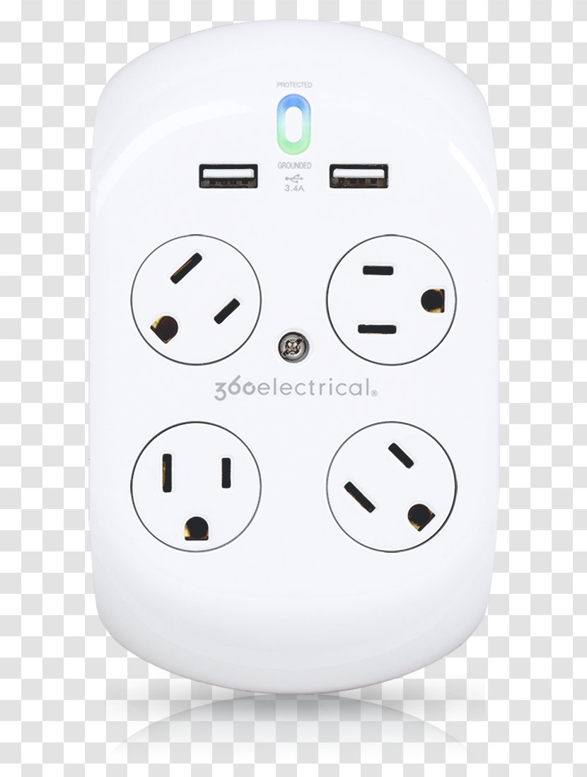 Battery Charger AC Power Plugs And Sockets Surge Protector USB Electricity - Computer Port Transparent PNG