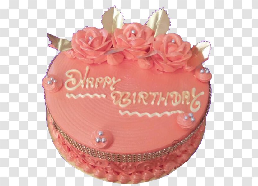 Birthday Cake Buttercream Pound Torte Black Forest Gateau - Whipped Cream - Peach Transparent PNG