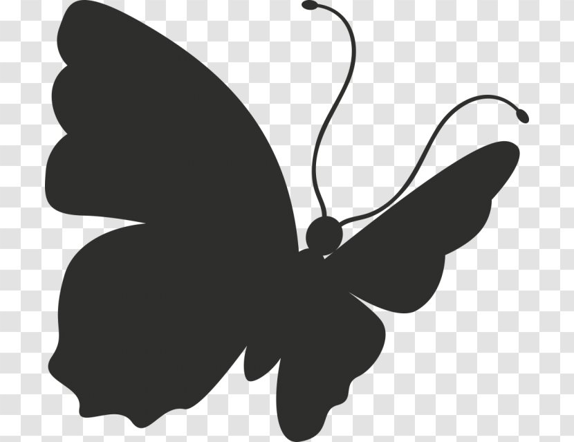 Brush-footed Butterflies Clip Art Butterfly Black Silhouette - Flower - Papillon Movie Transparent PNG