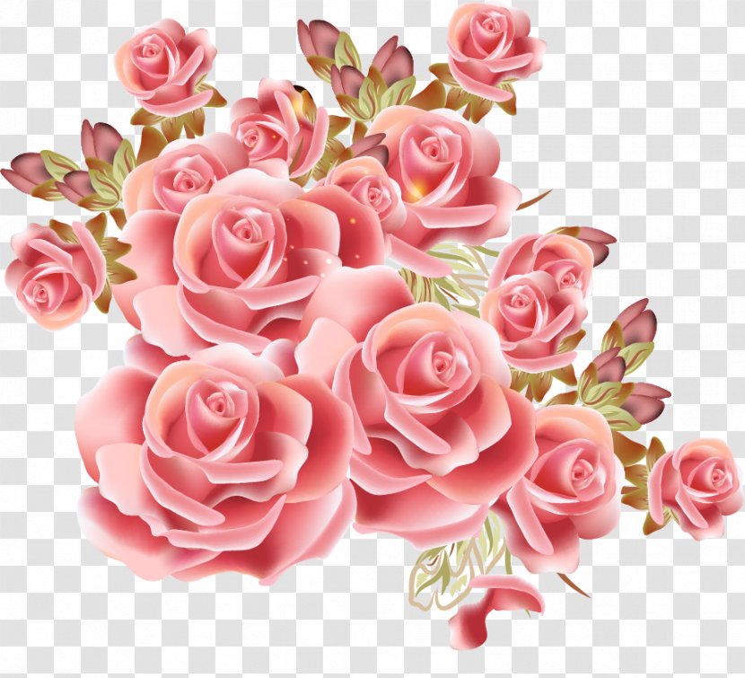 Garden Roses Desktop Wallpaper Flower - Petal - Pink Watercolor Transparent PNG