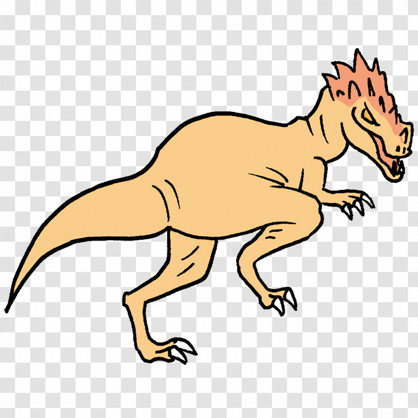 Tyrannosaurus Cartoon Tail Line Art Character Transparent PNG