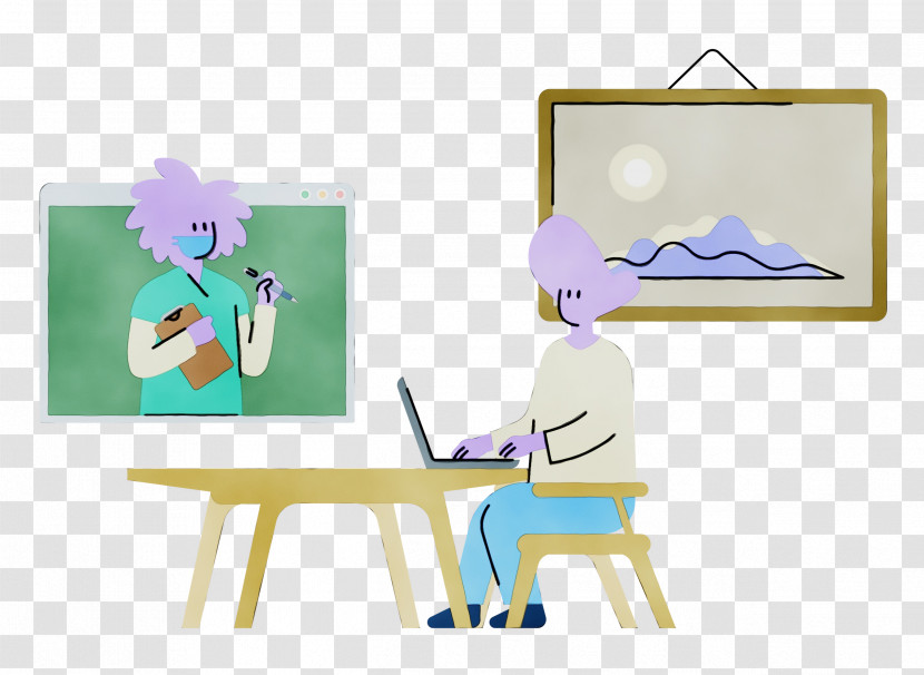Human Cartoon Behavior Furniture Line Transparent PNG