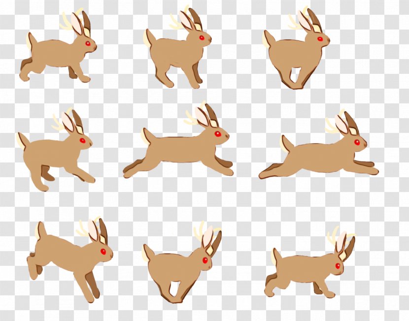 Rabbit Cartoon - Sprite - Holiday Ornament Roe Deer Transparent PNG