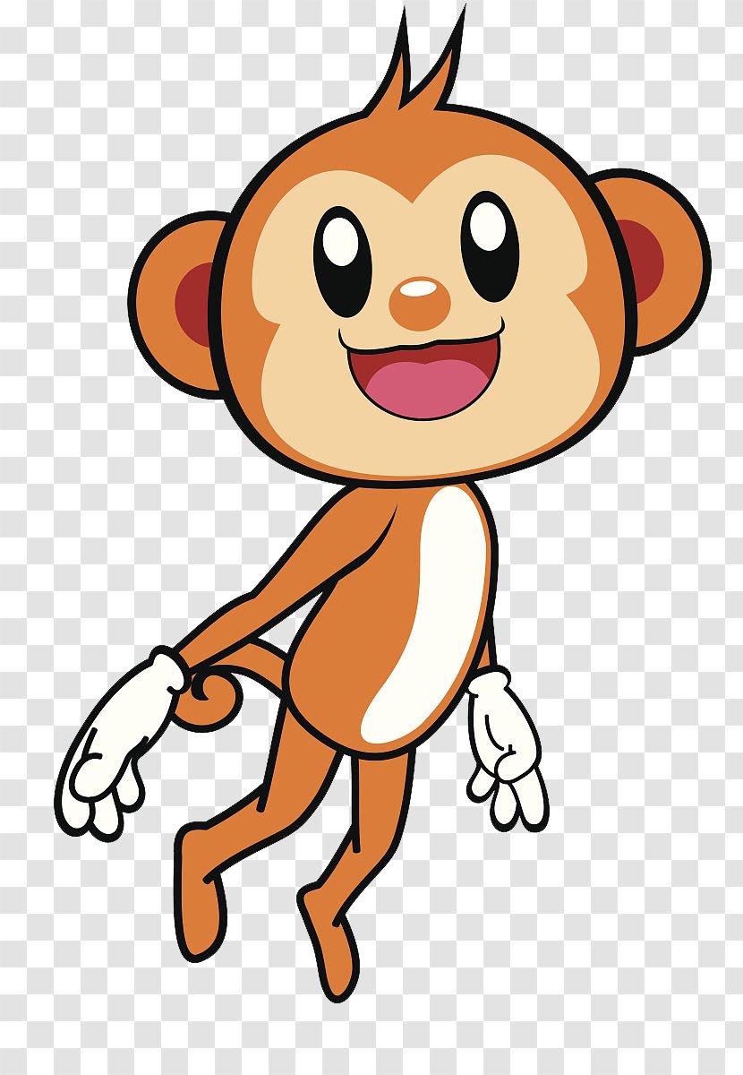 Cartoon Drawing Monkey - The Little Monkey's Gaze Transparent PNG