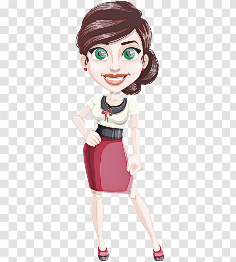 Cartoon Animation Fashion Design Brown Hair Style Transparent PNG