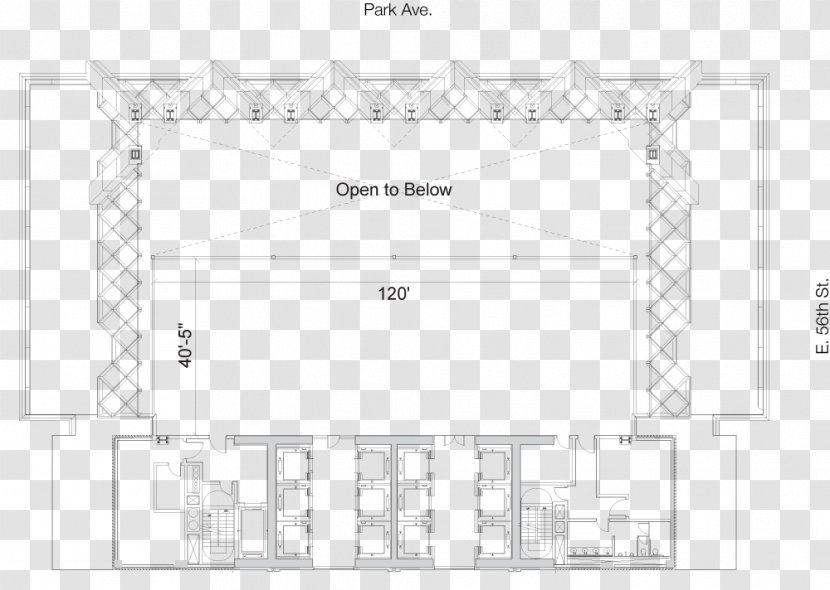 Paper 425 Park Avenue Floor Plan - White - Cad Transparent PNG