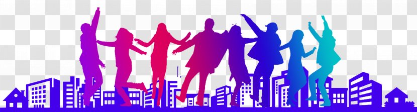 Poster Light Advertising Silhouette - Photography - Young Men And Women Dancing Youth Theme Transparent PNG
