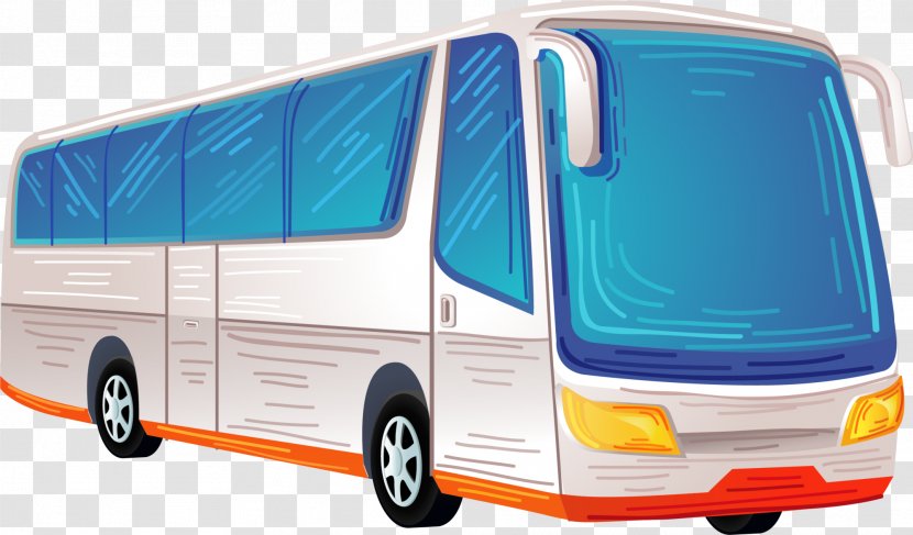Tour Bus Service Coach - Blue Cartoon Car Transparent PNG
