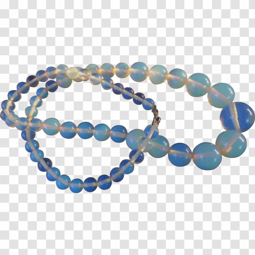 Turquoise Blue Bead Opalite Opaline Glass - Bracelet - Necklace Transparent PNG