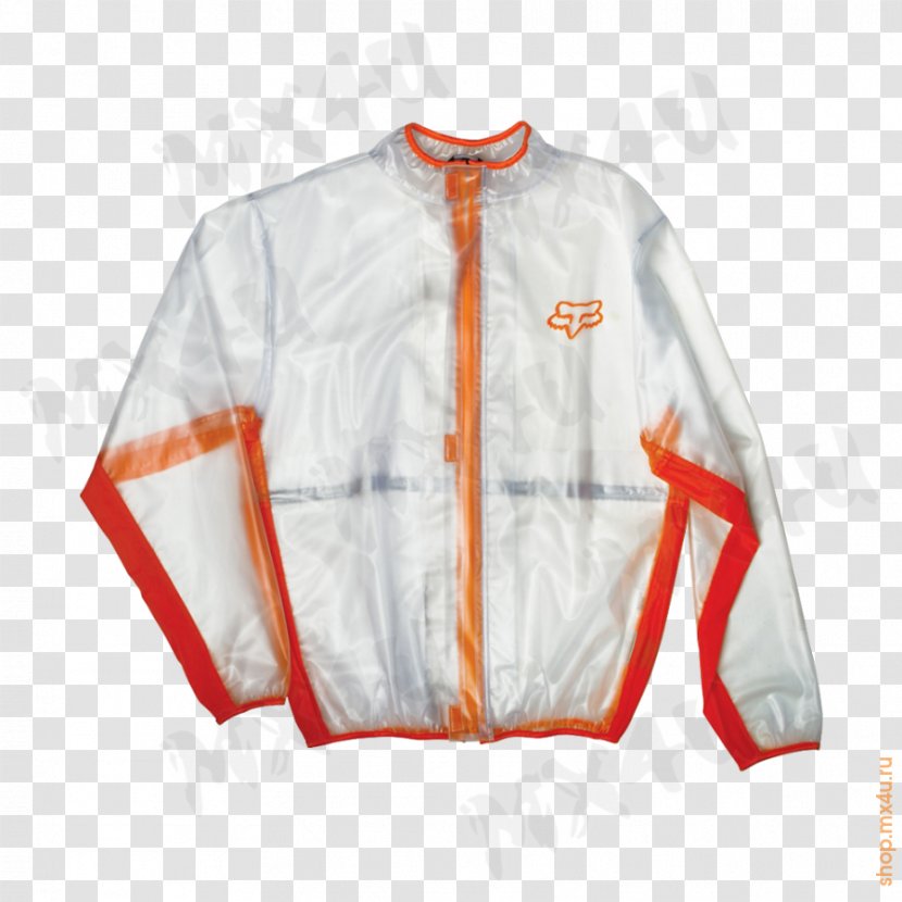Fox Racing Fluid MX Jacket Raincoat Motorcycle - Orange Transparent PNG