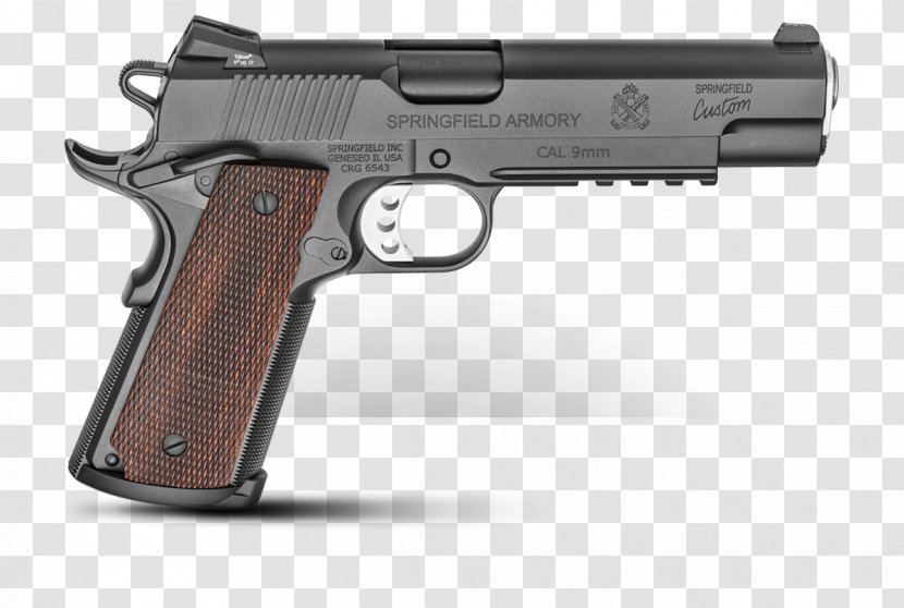 Springfield Armory M1911 Pistol 9×19mm Parabellum Firearm - Airsoft Gun - Handgun Transparent PNG
