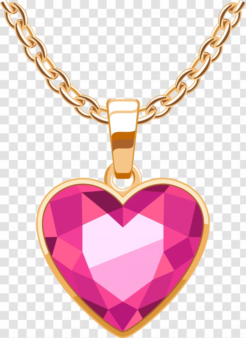 Necklace Locket Jewellery Gold - Magenta - Ruby Transparent PNG