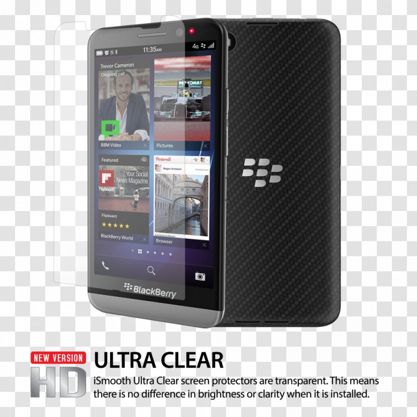 BlackBerry Z10 Q10 4G LTE Smartphone - Screen Protector Transparent PNG