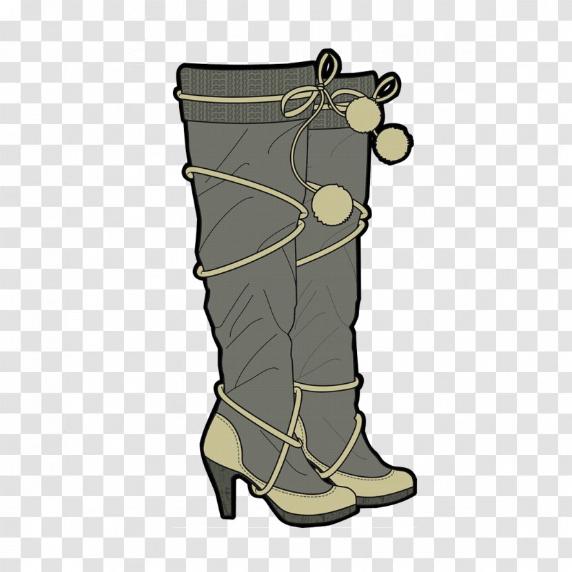 Fashion Boot Drawing - Watercolor - Girls Boots Transparent PNG