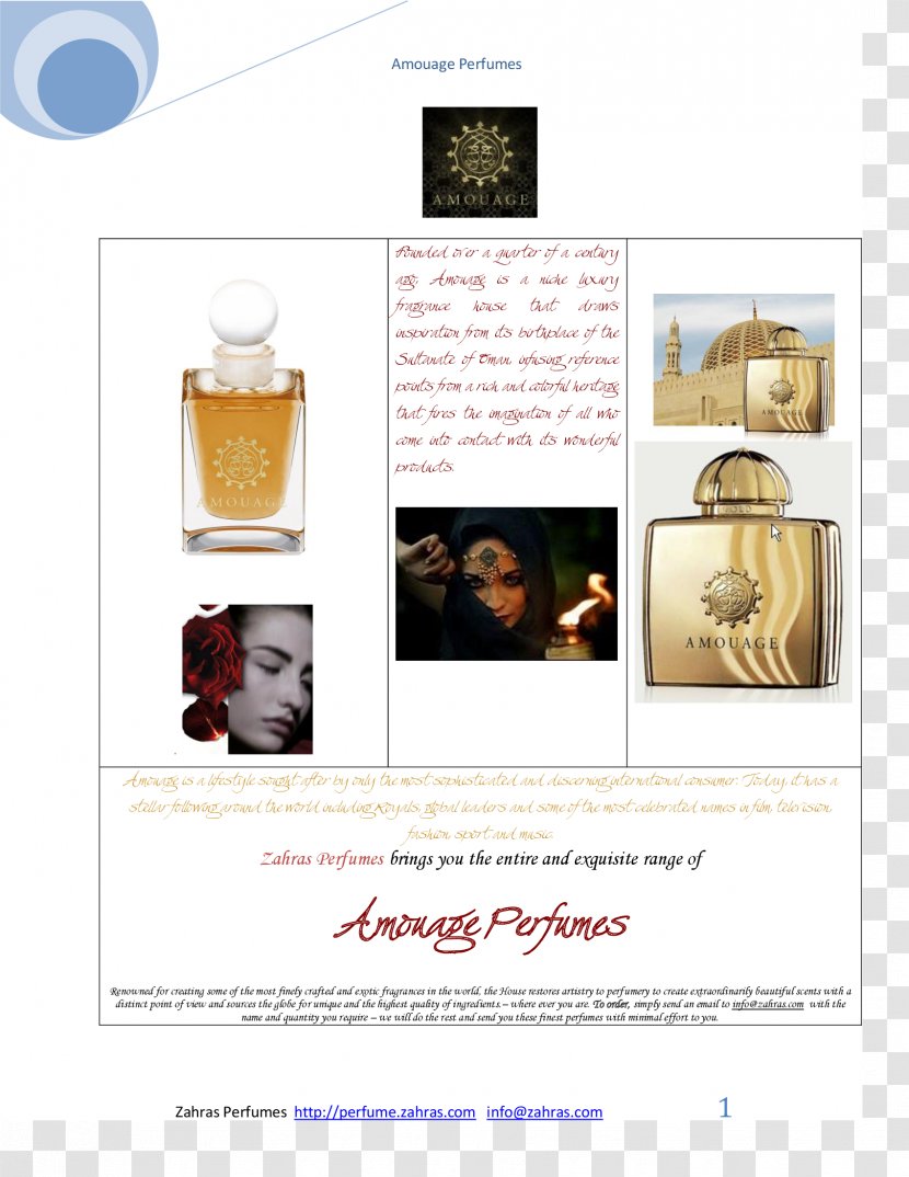 Perfume Eau De Toilette Amouage - Gold Transparent PNG