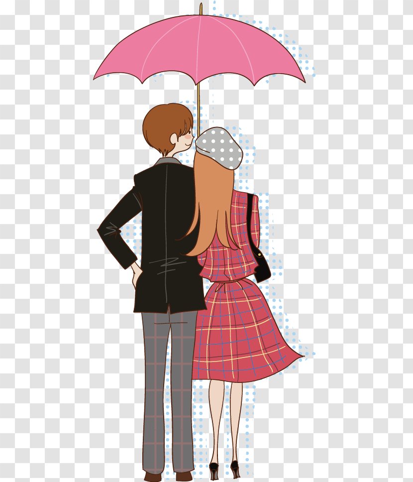 Significant Other Cartoon Illustration - Frame - Couple Umbrella Transparent PNG