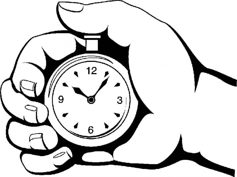 Stopwatch Clip Art - Black And White - Cliparts Transparent PNG