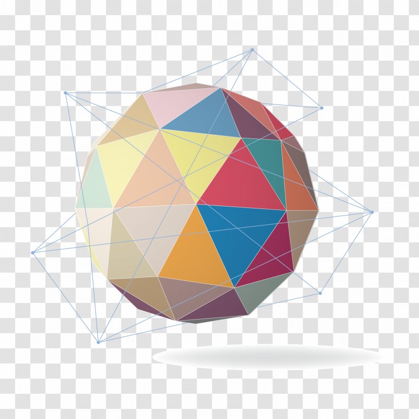 Triangle Line Circle - Vector Color Triangles And Connecting Lines Transparent PNG