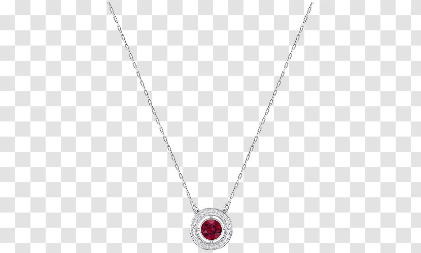 Locket Necklace Chain Body Piercing Jewellery - Swarovski Ladies Garnet Transparent PNG
