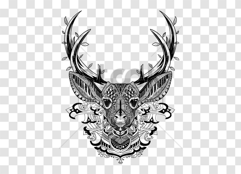 White-tailed Deer Adult Coloring Book: Stress Relieving Patterns Moose - Book - Reindeer Vector Transparent PNG