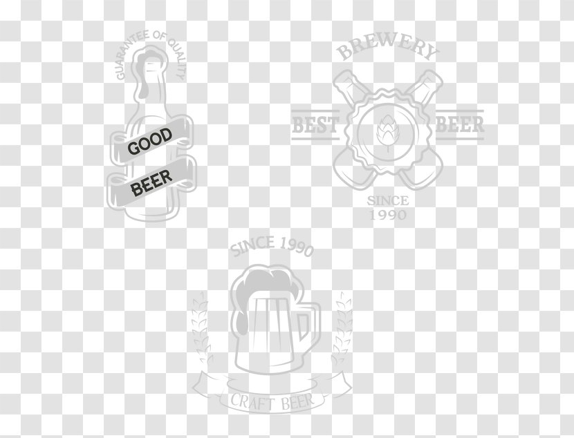 White Brand Logo Circle Pattern - Beer Label Design Fashion Icon Vector Material Transparent PNG