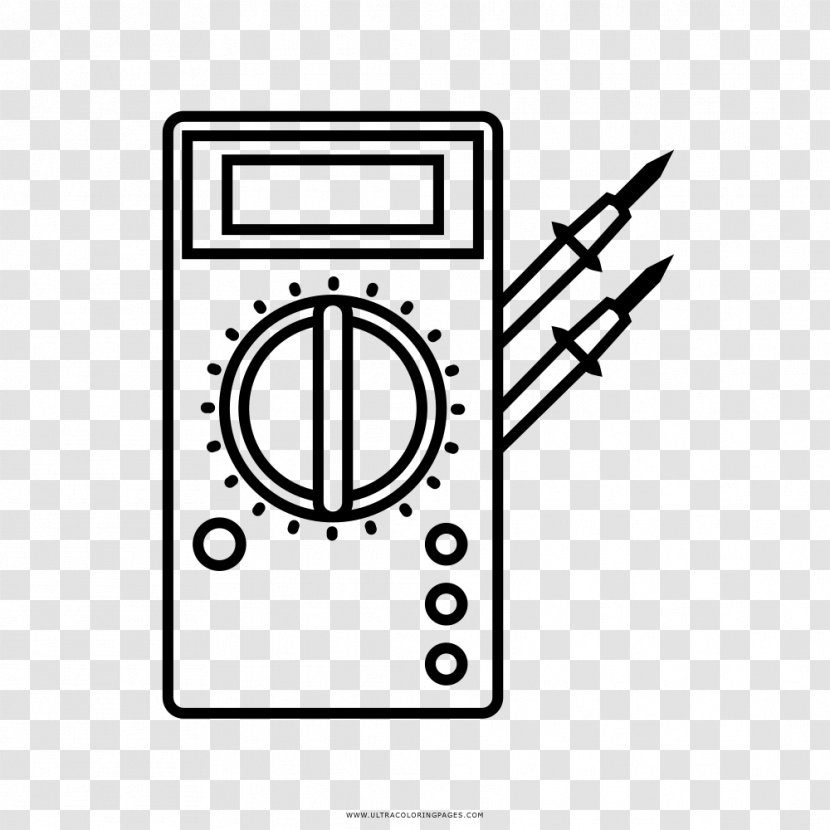 Drawing Voltmeter Coloring Book Painting - Black And White Transparent PNG