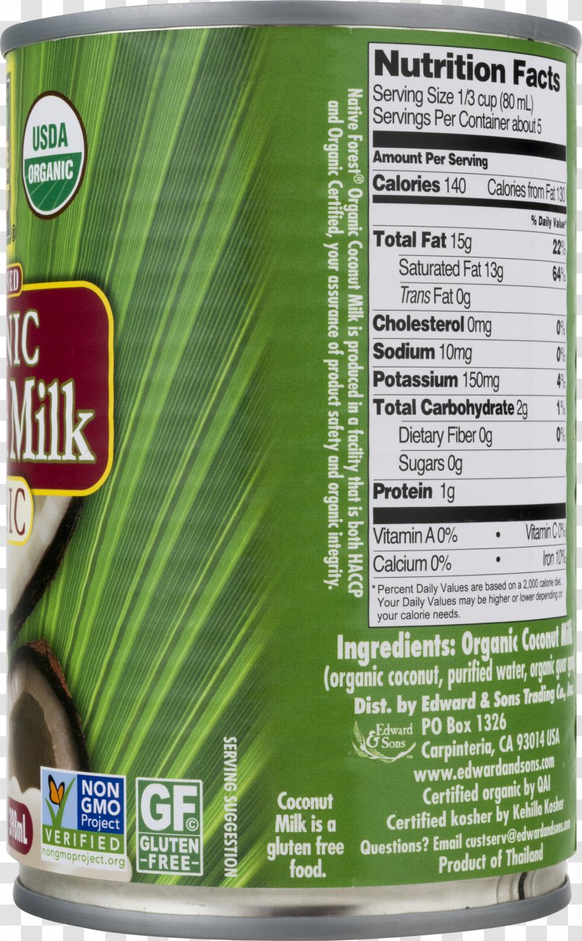 Coconut Milk Thai Cuisine Organic Food Caribbean - Fluid Ounce - Grass Transparent PNG