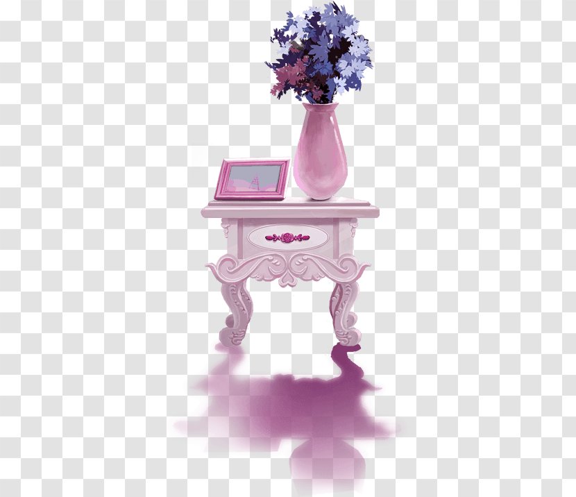 Table Vase - Pink - Free Bedside Pull Creative Album Transparent PNG