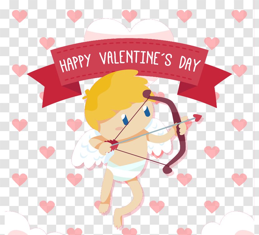 Cupid And Psyche Valentines Day Clip Art - Flower - Cartoon Archery Vector Transparent PNG