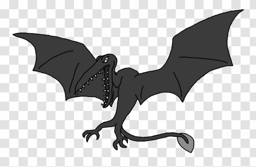Dragon Silhouette Cartoon Black White Transparent PNG