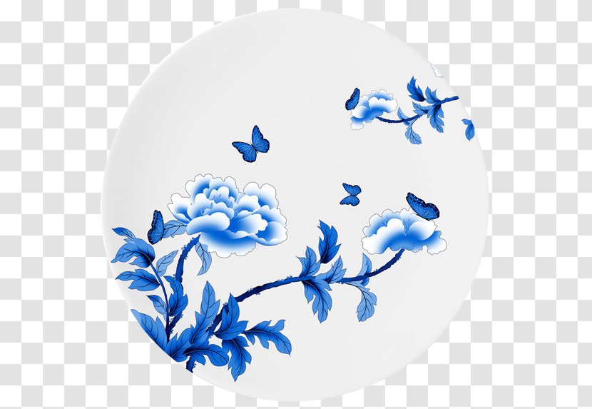Chinese Ceramics Blue And White Pottery Porcelain Plate Transparent PNG