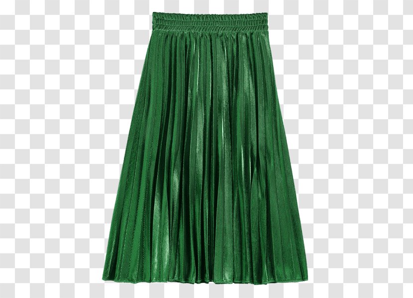 Green Skirt Metallic Color Pleat - And Pleated Transparent PNG