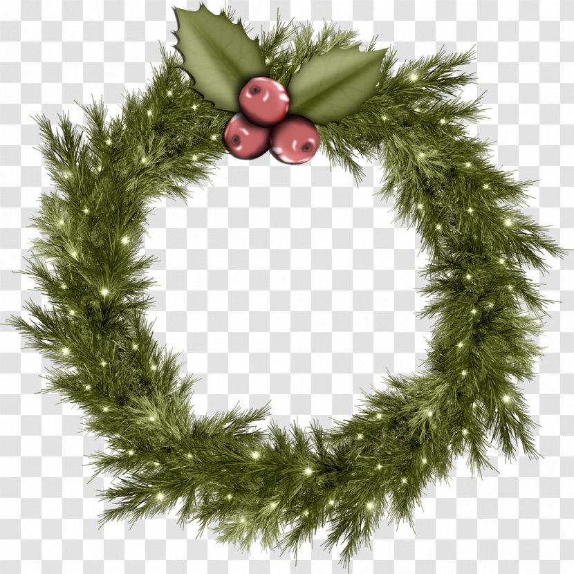Christmas Wreath Garland Clip Art - Conifer Transparent PNG