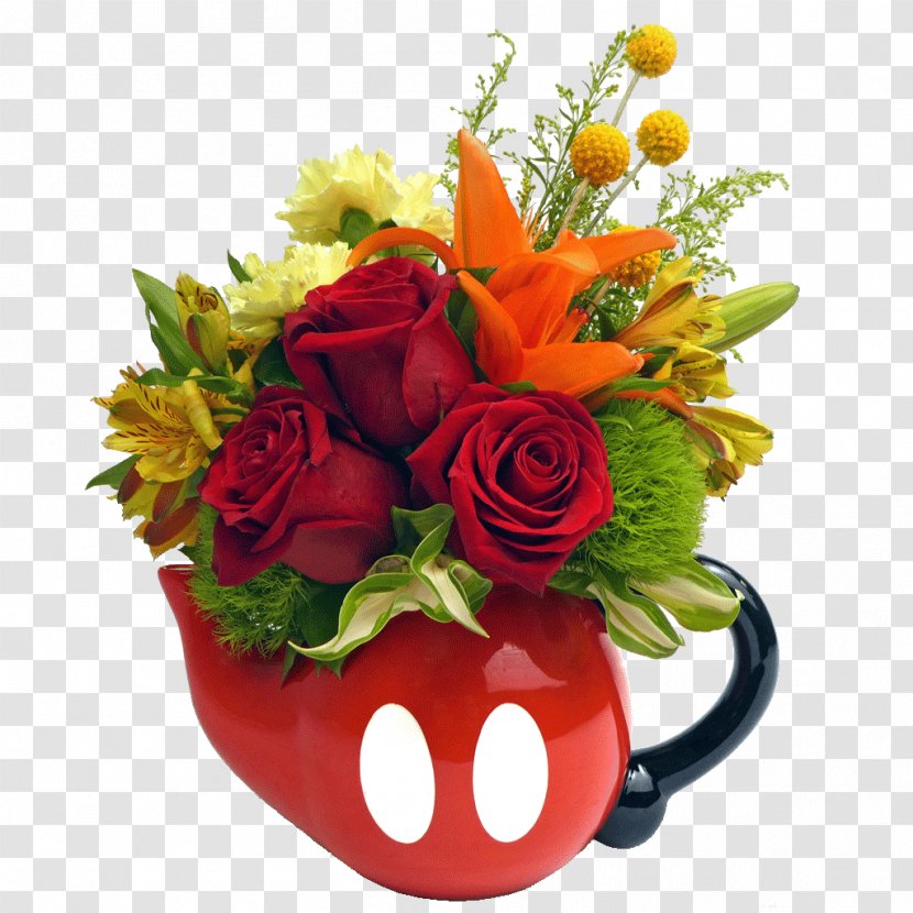 Floral Design Mickey Mouse Minnie Flower Bouquet - Teapot Transparent PNG