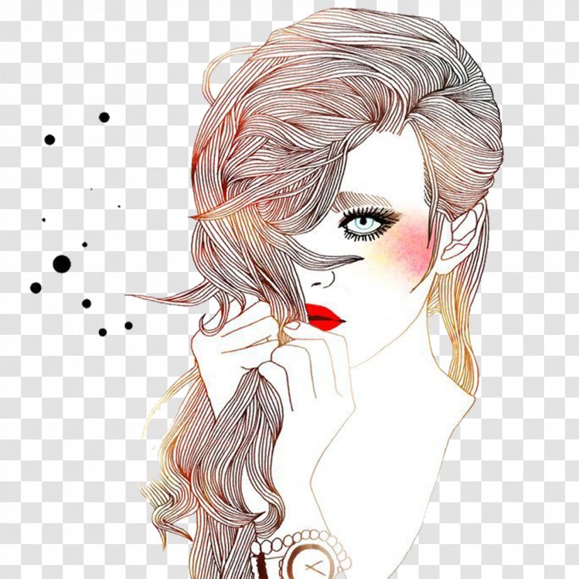 Hair Coloring Planet Drawing Illustration - Heart - Smoked Makeup Lips Beauty Transparent PNG