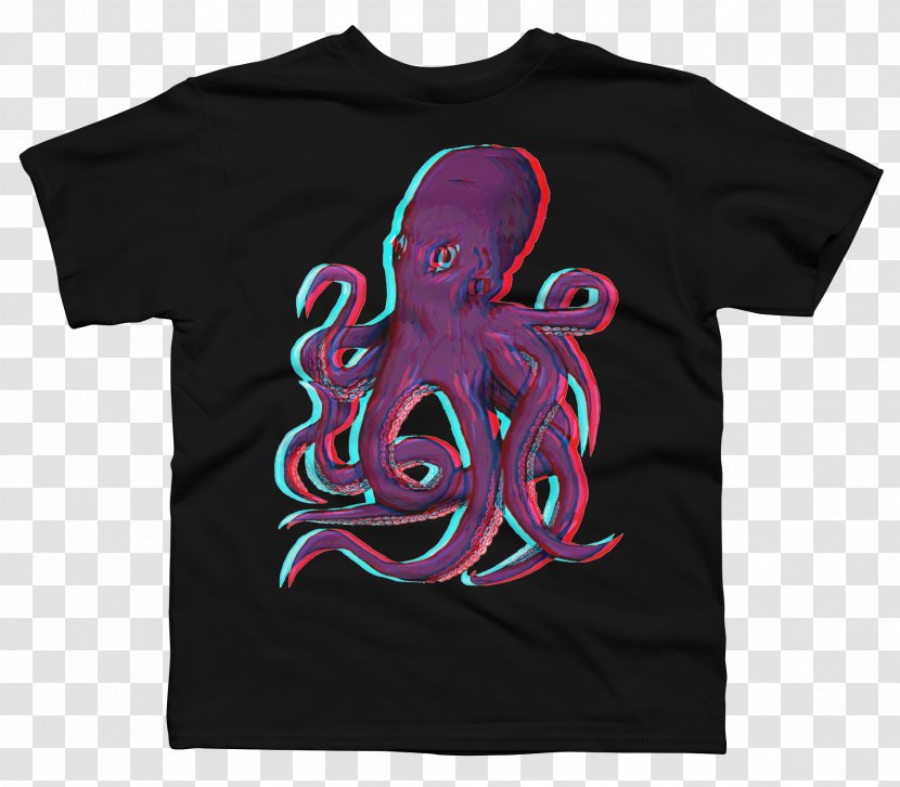 T-shirt Hoodie Crew Neck Top - Purple - Birdcage By Octopus Artis Transparent PNG