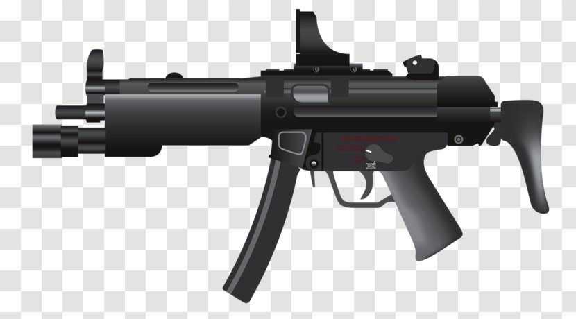 Weapon Firearm Heckler & Koch MP5 Submachine Gun - Flower - Hand-painted Machine Guns Transparent PNG